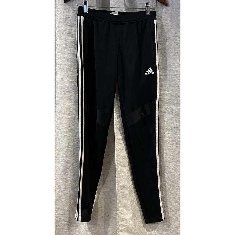 Adidas Climacool Black 3-White Stripe Track Pants Ankle Zip Size XS Women's